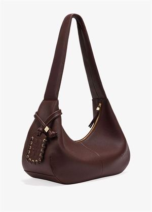 Hobo medium Grained bag Chicory Coffee A7298 Ganni